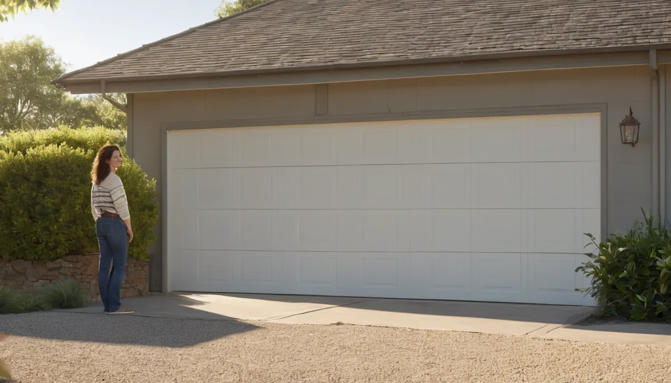 A homeowner in Lebanon checking a garage door on a calm morning